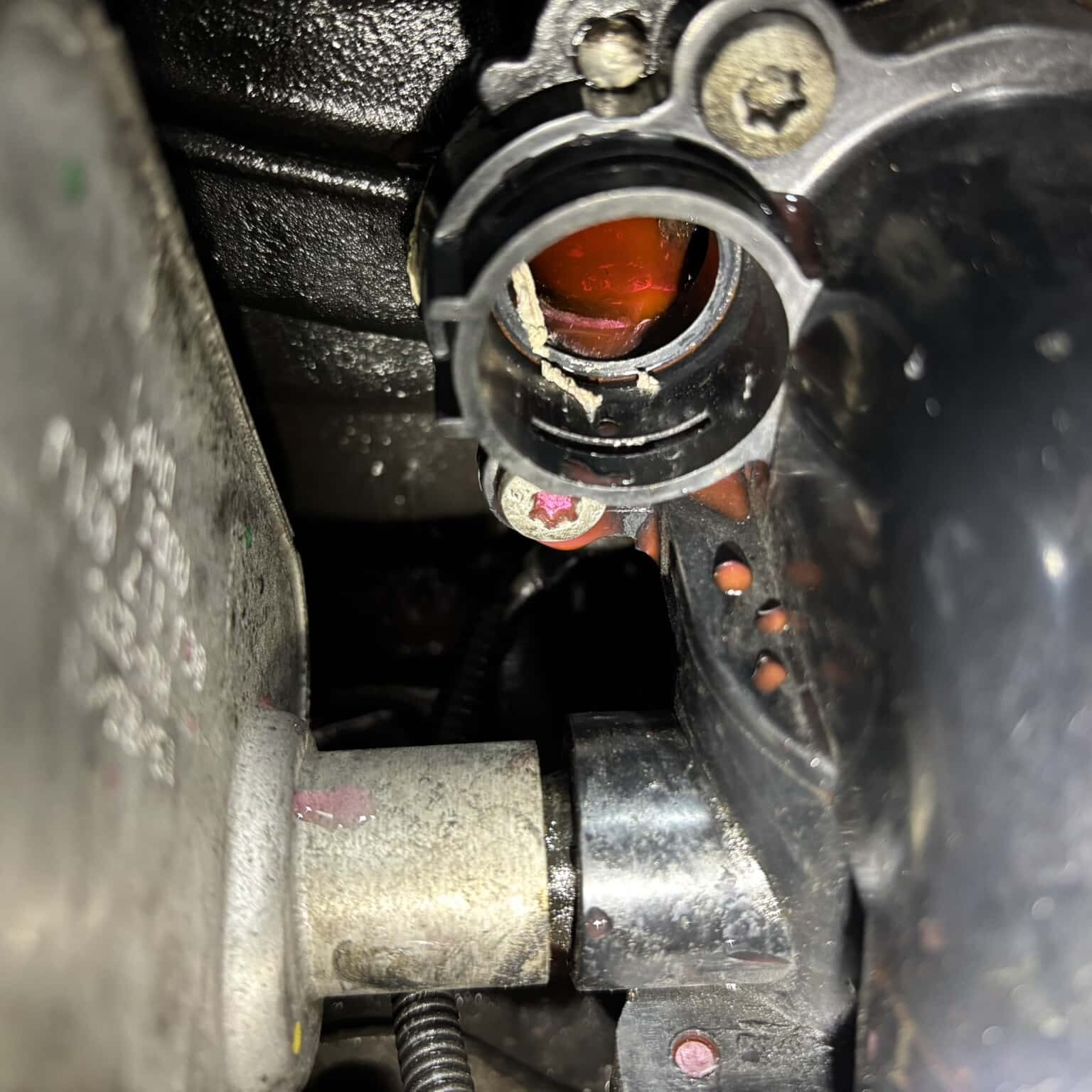 Audi A3 residue in water pump housing